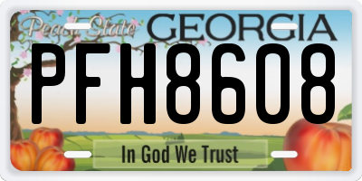 GA license plate PFH8608