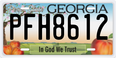 GA license plate PFH8612