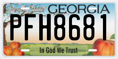 GA license plate PFH8681