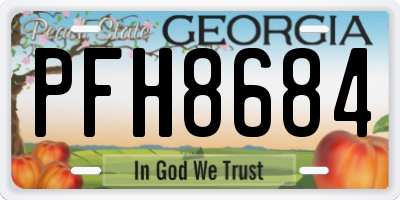 GA license plate PFH8684