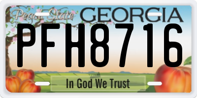 GA license plate PFH8716
