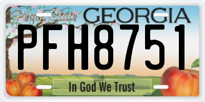 GA license plate PFH8751