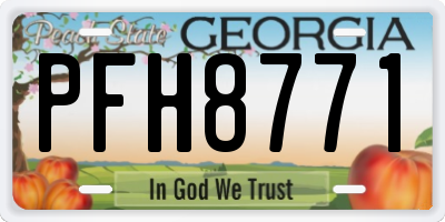 GA license plate PFH8771