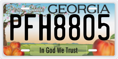 GA license plate PFH8805