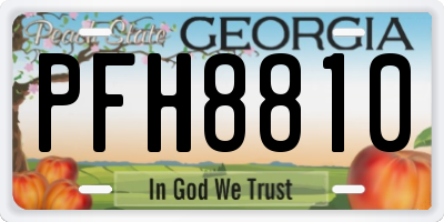GA license plate PFH8810