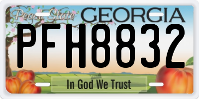 GA license plate PFH8832