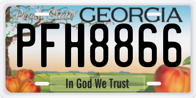 GA license plate PFH8866