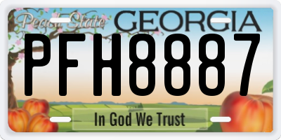 GA license plate PFH8887
