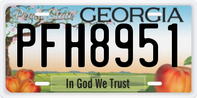 GA license plate PFH8951