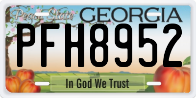 GA license plate PFH8952