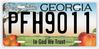 GA license plate PFH9011