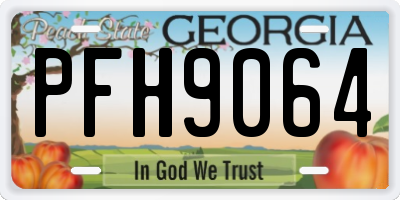 GA license plate PFH9064