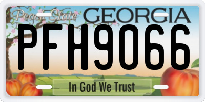 GA license plate PFH9066