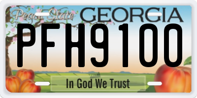 GA license plate PFH9100