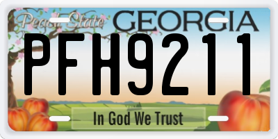 GA license plate PFH9211