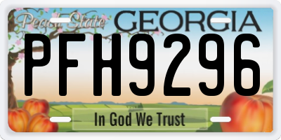 GA license plate PFH9296