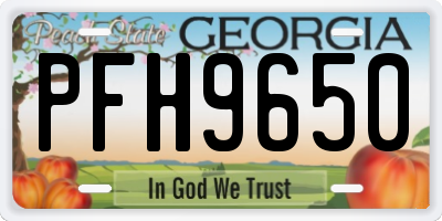 GA license plate PFH9650