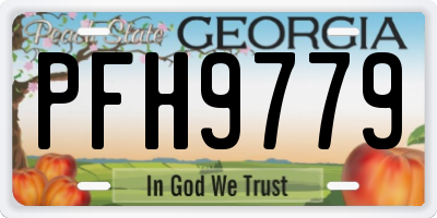GA license plate PFH9779