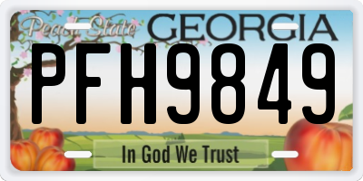 GA license plate PFH9849