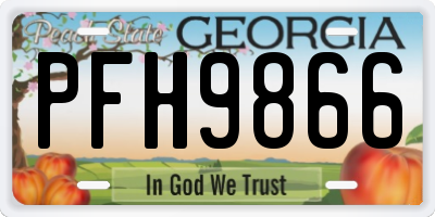 GA license plate PFH9866