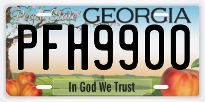 GA license plate PFH9900
