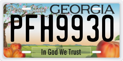 GA license plate PFH9930