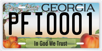 GA license plate PFI0001