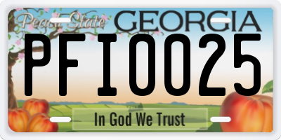 GA license plate PFI0025