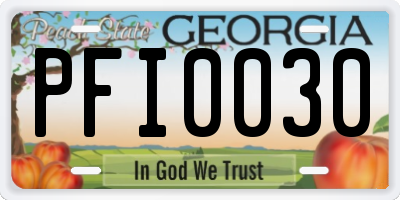 GA license plate PFI0030