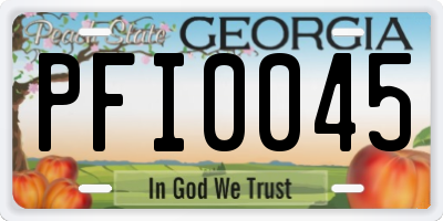 GA license plate PFI0045