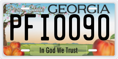 GA license plate PFI0090