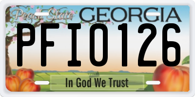 GA license plate PFI0126