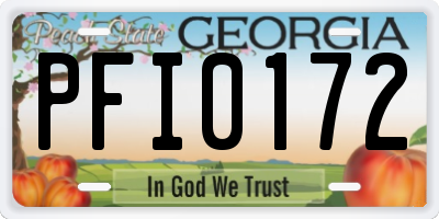 GA license plate PFI0172