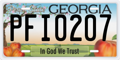 GA license plate PFI0207