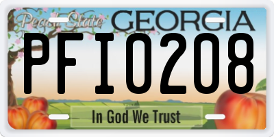 GA license plate PFI0208