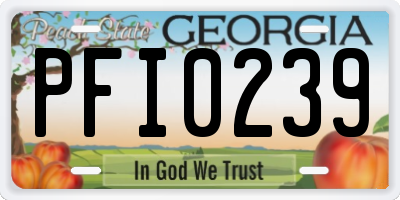 GA license plate PFI0239