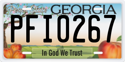 GA license plate PFI0267