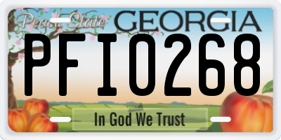 GA license plate PFI0268