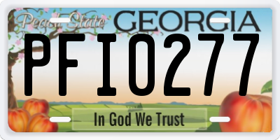 GA license plate PFI0277