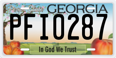 GA license plate PFI0287