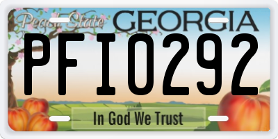 GA license plate PFI0292