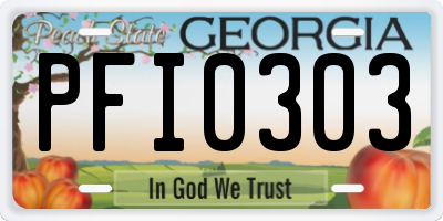 GA license plate PFI0303