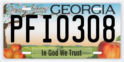 GA license plate PFI0308