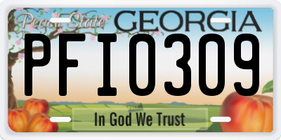 GA license plate PFI0309