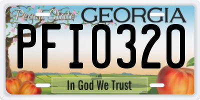 GA license plate PFI0320