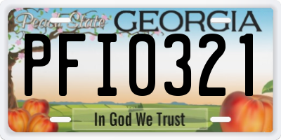 GA license plate PFI0321