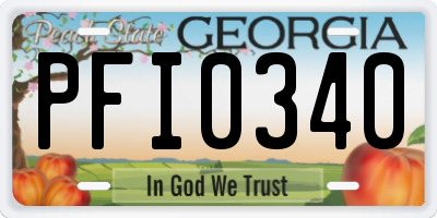 GA license plate PFI0340