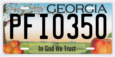 GA license plate PFI0350