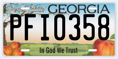 GA license plate PFI0358