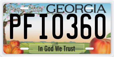 GA license plate PFI0360